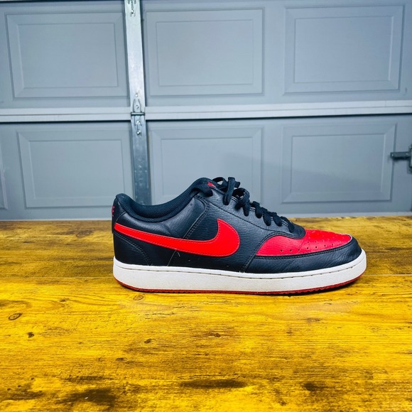 Nike Other - Nike Court Vision Low Mens 10 Black Red Excellent Bred Sneakers CD5463-002